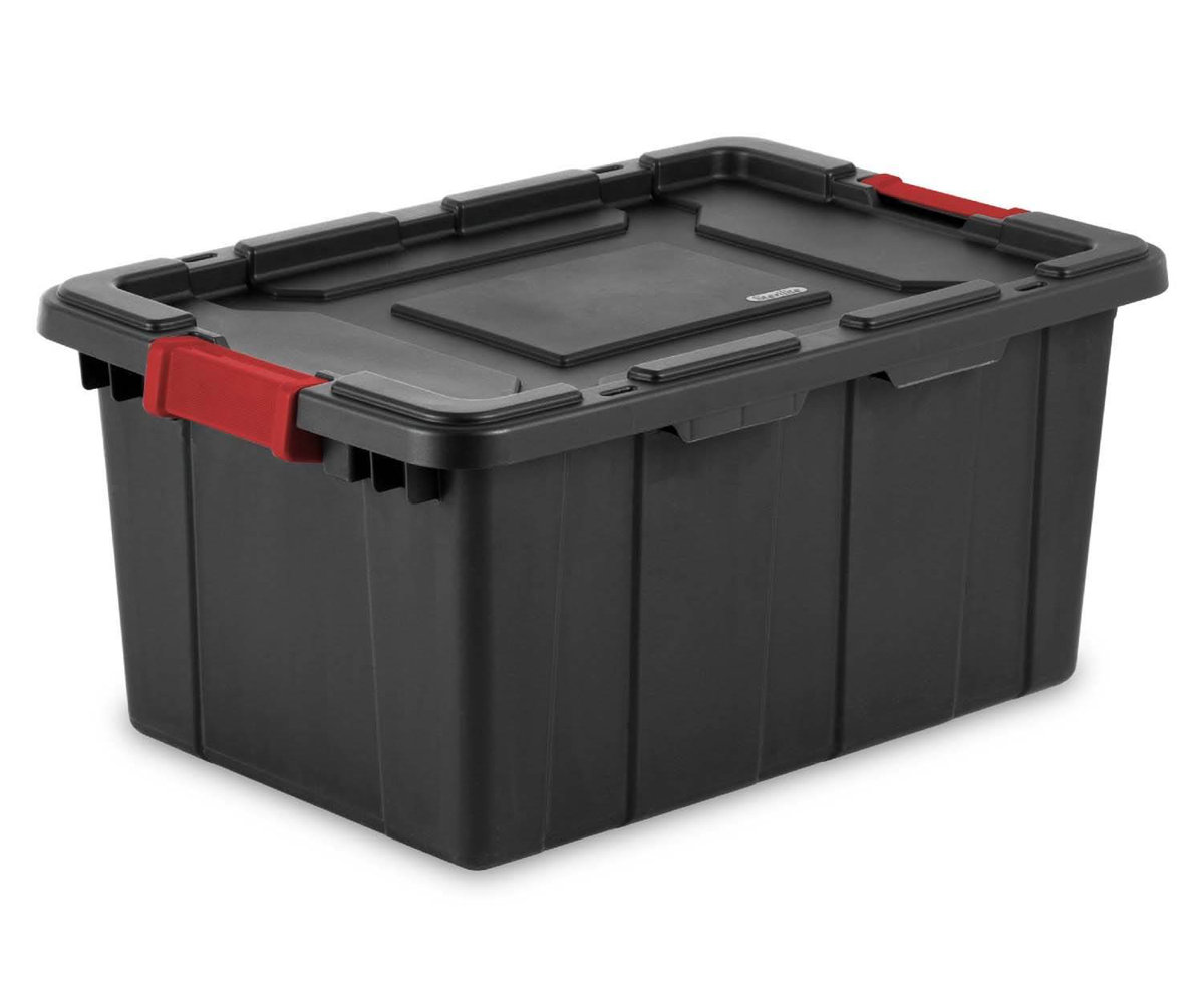 Sterilite Durable Rugged Industrial Tote with Red Latches